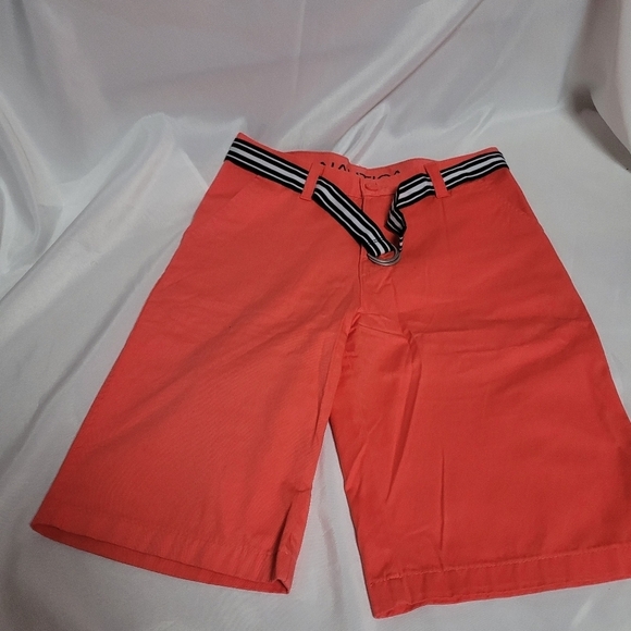 Nautica Boys Built In Flex Flat Front Twill Shorts Size 20 Regular Salmon - Picture 1 of 9